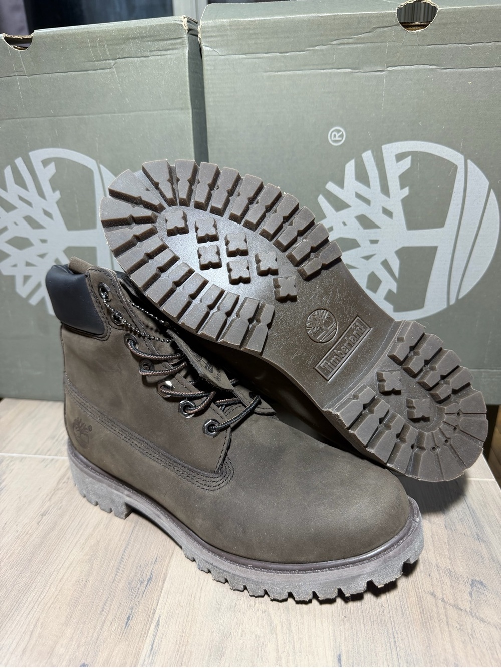 Timberland Men's Dark Brown Waterproof Nubuck Work Boots